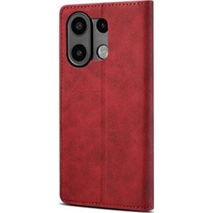 Lenuo Leather flipové puzdro na Xiaomi Redmi Note 13 Pro, červená