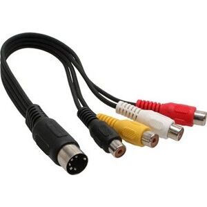 OEM Kábel audio DIN 5pin(M) - 4× cinch(F), 20 cm