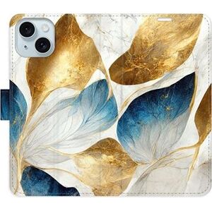 iSaprio GoldBlue Leaves na iPhone 15