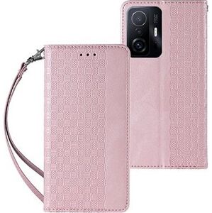 Magnet Strap knižkové kožené puzdro na Samsung Galaxy A12 5G, ružové