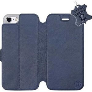 Flip pouzdro na mobil Apple iPhone 8 - Modré - kožené - Blue Leather