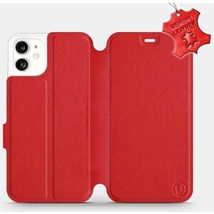 Flip puzdro na mobil Apple iPhone 11 – Červené - kožené – Red Leather