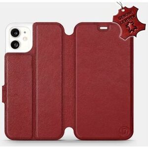 Flip puzdro na mobil Apple iPhone 11 – Tmavo červené – kožené – Dark Red Leather
