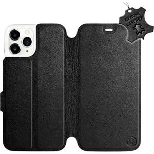Flip puzdro na mobil Apple iPhone 11 Pro – Čierne – kožené – Black Leather