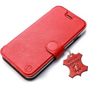 Mobiwear Kožené flip puzdro pre Apple iPhone 13 – Červené – L_RDS