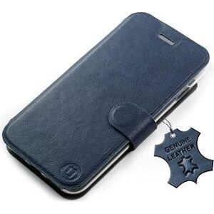 Mobiwear Kožené flip puzdro pre Apple iPhone 13 – Modré – L_NBS