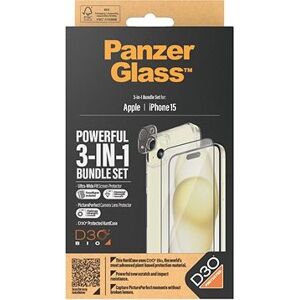 PanzerGlass Bundle 3 v 1 Apple iPhone 15 (PG sklo + HardCase D30 + Camera Protector)