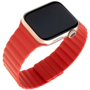 FIXED Silicone Magnetic Strap pre Apple Watch 42/44/45/Ultra 49mm červený