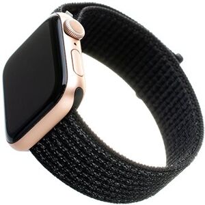 FIXED Nylon Strap pre Apple Watch 42/44/45/Ultra 49mm reflexne čierny