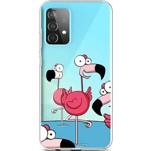 TopQ Samsung A52 silikón Cartoon Flamingos 57404