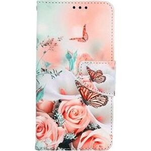 TopQ iPhone 11 knížkové Růže s motýlem 63786