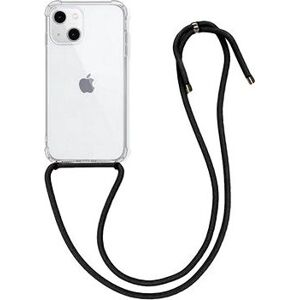 TopQ iPhone 13 silikón s čiernou šnúrkou priehľadný 67292