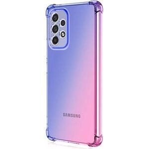 TopQ Kryt Samsung A23 5G Shock dúhový modro-ružový 87131