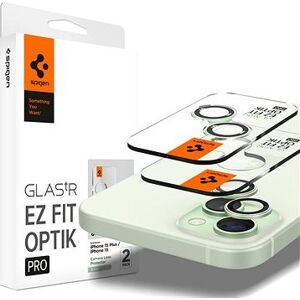 Spigen Glass tR EZ Fit Optik Pro 2 Pack Green iPhone 15/15 Plus/14/14 Plus