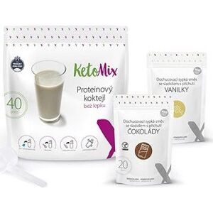 KetoMix Proteínový koktejl KetoMix 1 200g – 40 porcií (čokoláda, vanilka)