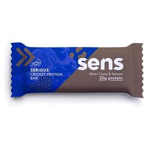 SENS Serious Protein tyčinka s 20 g bielkovín a cvrčou múkou, 60 g, horké kakao a sezam