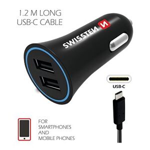 Swissten adaptér 2.4A + kábel USB-C 1.2 m