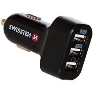 Swissten adaptér do auta 3× USB 5,2 A