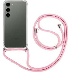 TopQ Kryt Samsung S23 s růžovou šňůrkou průhledný 106698