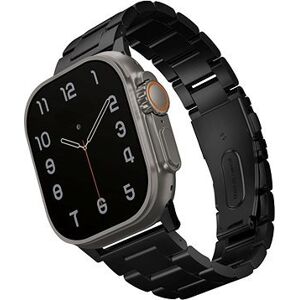 Uniq Osta článkový oceľový pre Apple Watch 49/45/44/42 mm, Midnight (Black)