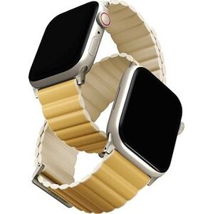 Uniq Revix Premium Edition Reversible Magnetic remienok na Apple Watch 41/40/38 mm žltý/béžový