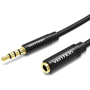 Vention Cotton Braided 3,5 mm Audio Extension Cable 5 m Black Metal Type