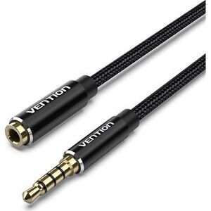 Vention Cotton Braided TRRS 3.5 mm Male to 3.5 mm Female Audio Extension 5 m Black Aluminum Alloy Type