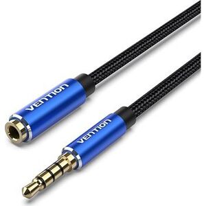 Vention Cotton Braided TRRS 3.5 mm Male to 3.5 mm Female Audio Extension 2 m Blue Aluminum Alloy Type