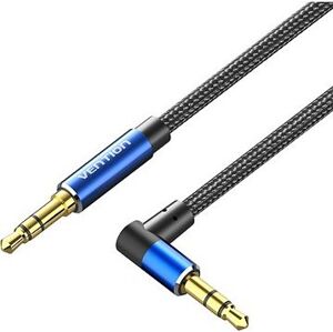 Vention Cotton Braided 3,5 mm Male to Male Right Angle Audio Cable 0,5 M Blue Aluminum Alloy Type
