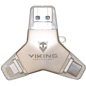 Viking USB Flash disk 3.0 4 v 1 64 GB strieborný
