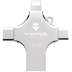 Viking USB flash disk 16 GB 4 v 1 strieborná